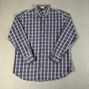 Peter Millar Shirt Mens XL Long Sleeve Button Front Adult Plaid Casual Blue